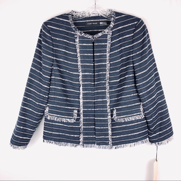 Ivanka Trump Blue Tweed Jacket - Picture 2 of 7